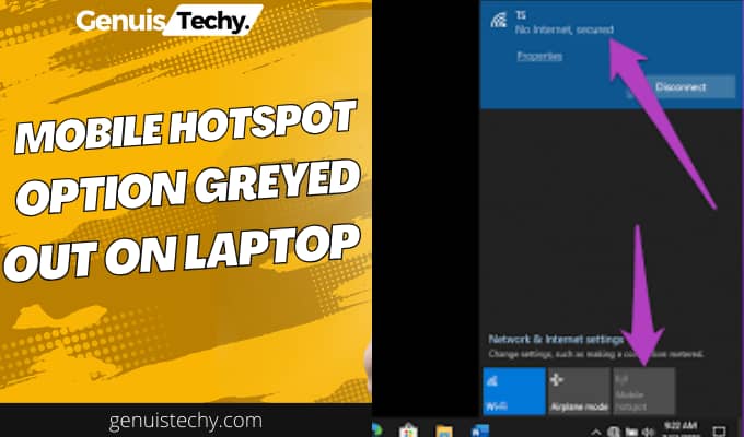 mobile hotspot option greyed out on laptop